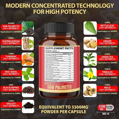 Дополнение здоровья простаты OEM содержа Ashwagandha соответствующее для мужского роста волос увидело порошок ладони