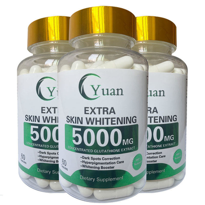 Кожа глутатиона Glutamax OEM порошка жемчуга 5000MG 3X дополнительная забеливая забеливая таблетки