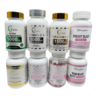 Кожа глутатиона Glutamax OEM порошка жемчуга 5000MG 3X дополнительная забеливая забеливая таблетки